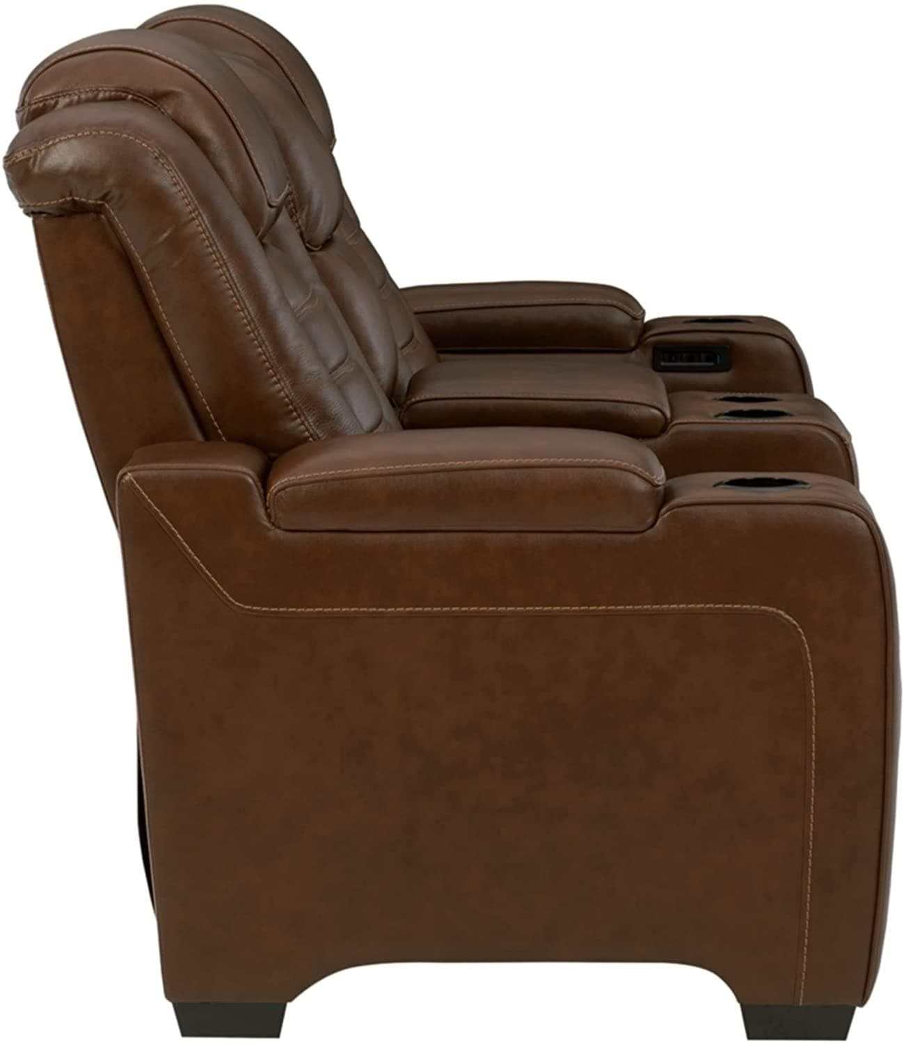 Backtrack Chocolate Power Reclining Loveseat w/ Console