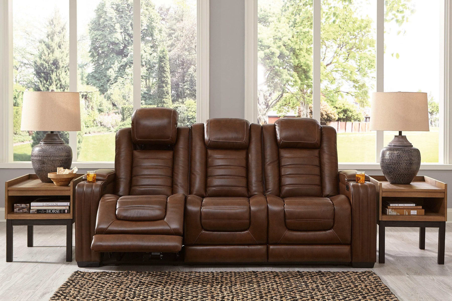 Backtrack Chocolate Power Reclining Sofa & Loveseat / 2pc Set