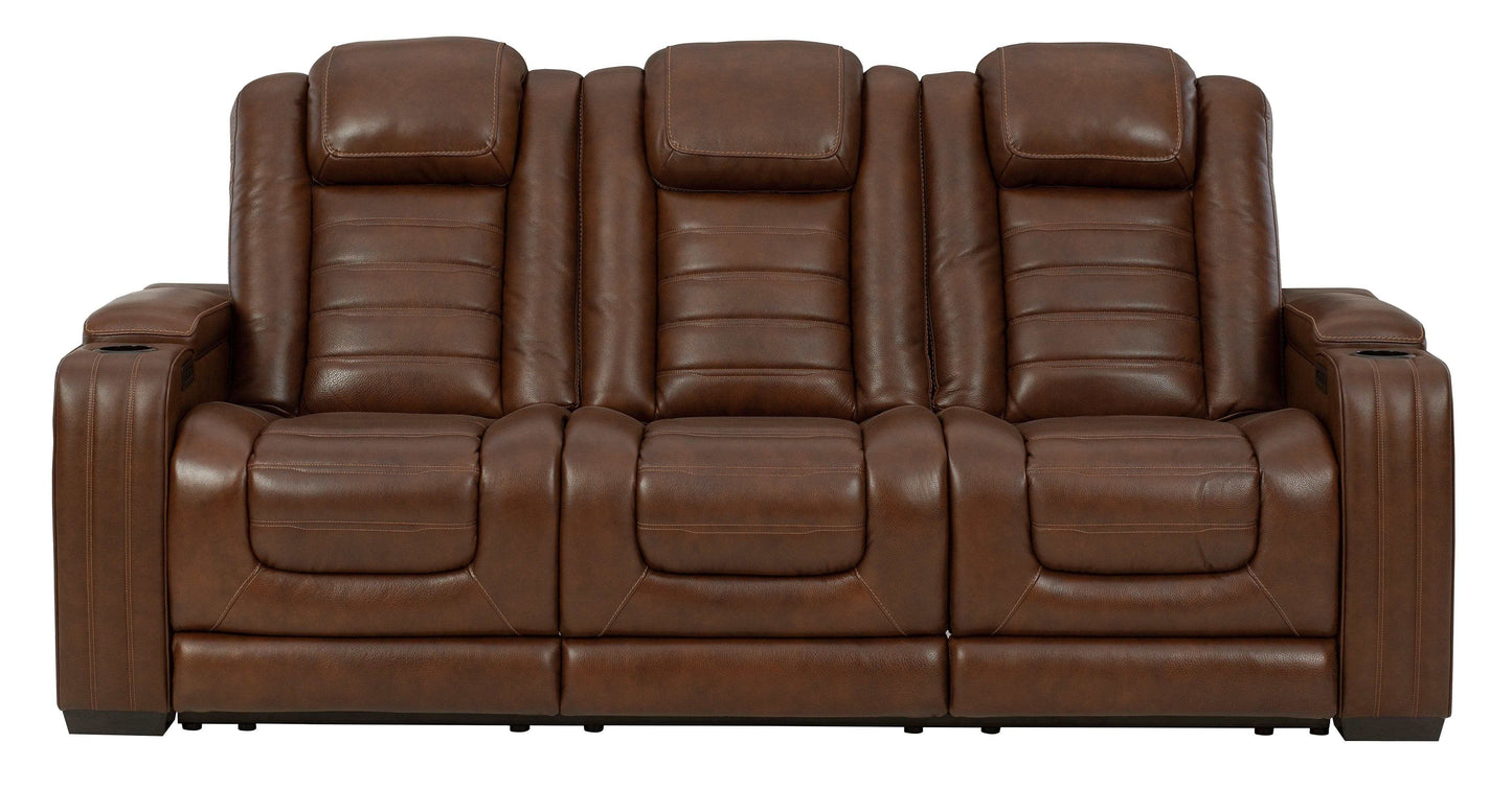 Backtrack Chocolate Power Reclining Sofa & Loveseat / 2pc Set