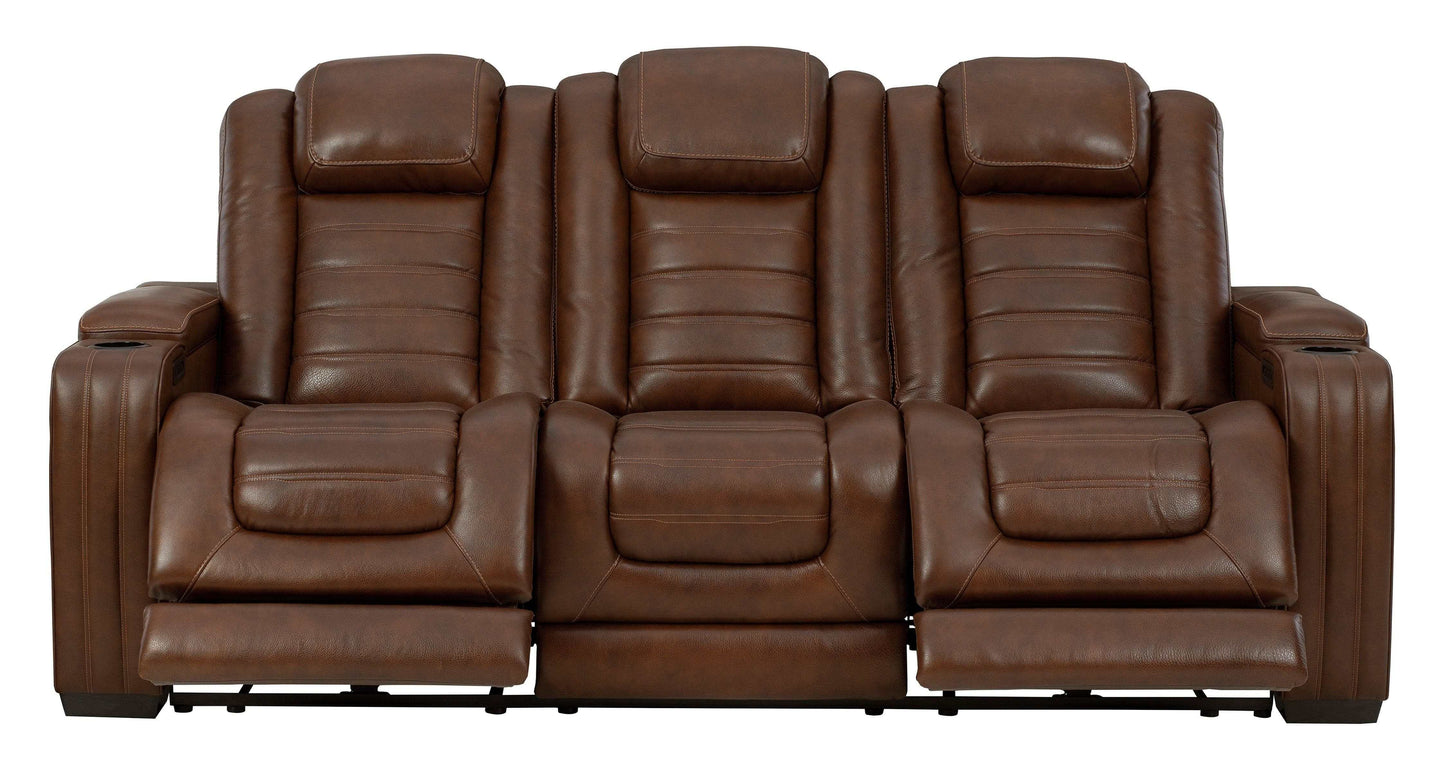 Backtrack Chocolate Power Reclining Sofa & Loveseat / 2pc Set