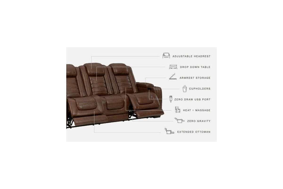 Backtrack Chocolate Power Reclining Sofa & Loveseat / 2pc Set