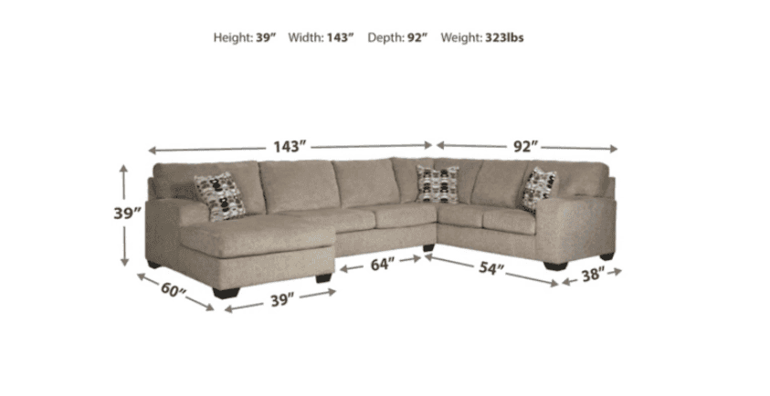 Ballinasloe Platinum 3pc Sectional Sofa w/ Chaise