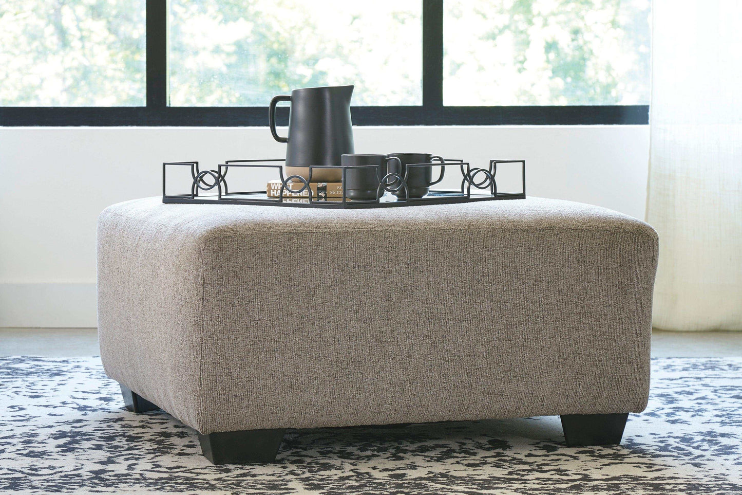 Ballinasloe Platinum Oversized Ottoman