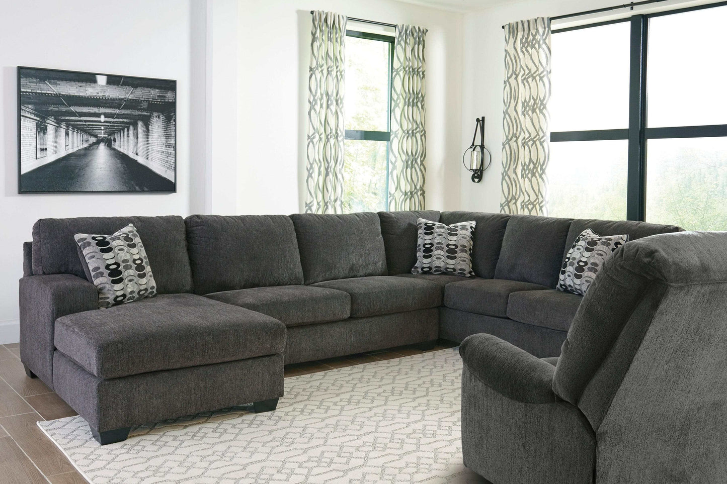 Ballinasloe Smoke 3pc Sectional w/ Chaise