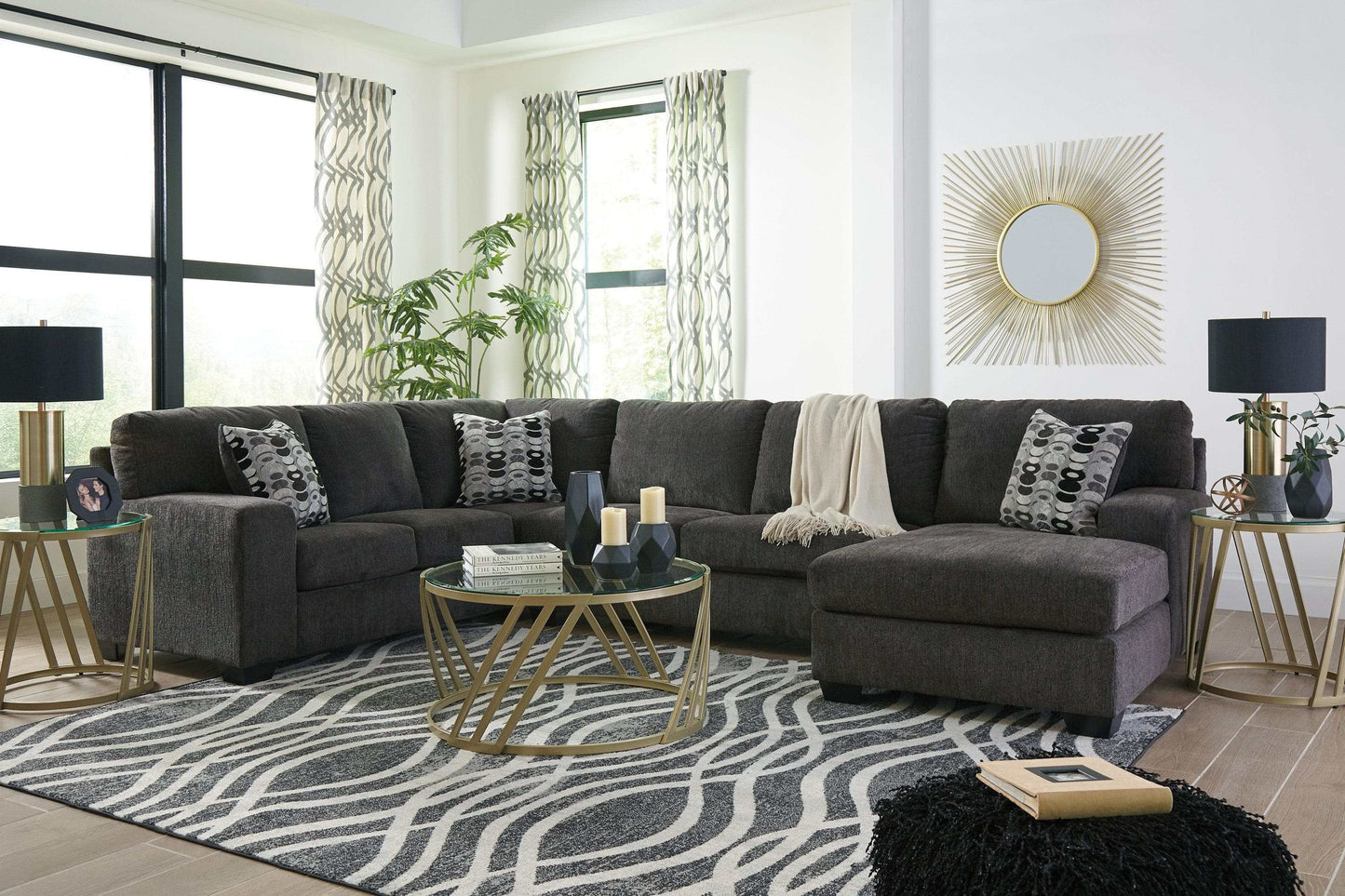 Ballinasloe Smoke 3pc Sectional w/ Chaise