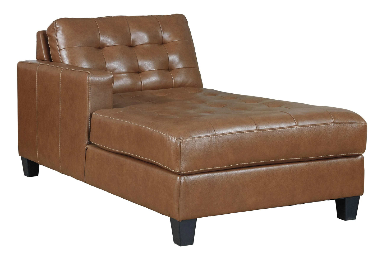 Baskove Auburn Leather Match 2pc Sectional w/ Chaise