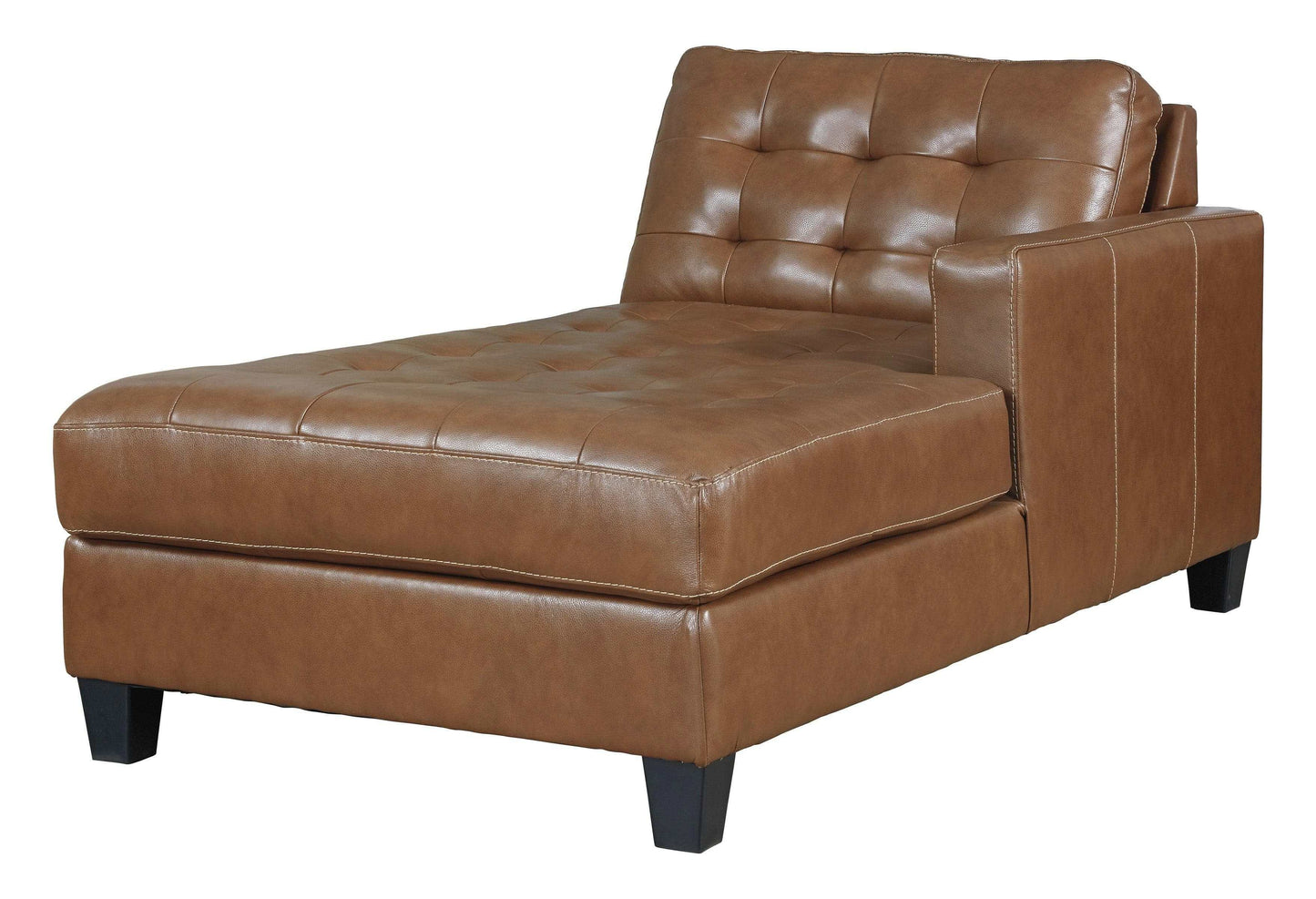 Baskove Auburn Leather Match 2pc Sectional w/ Chaise