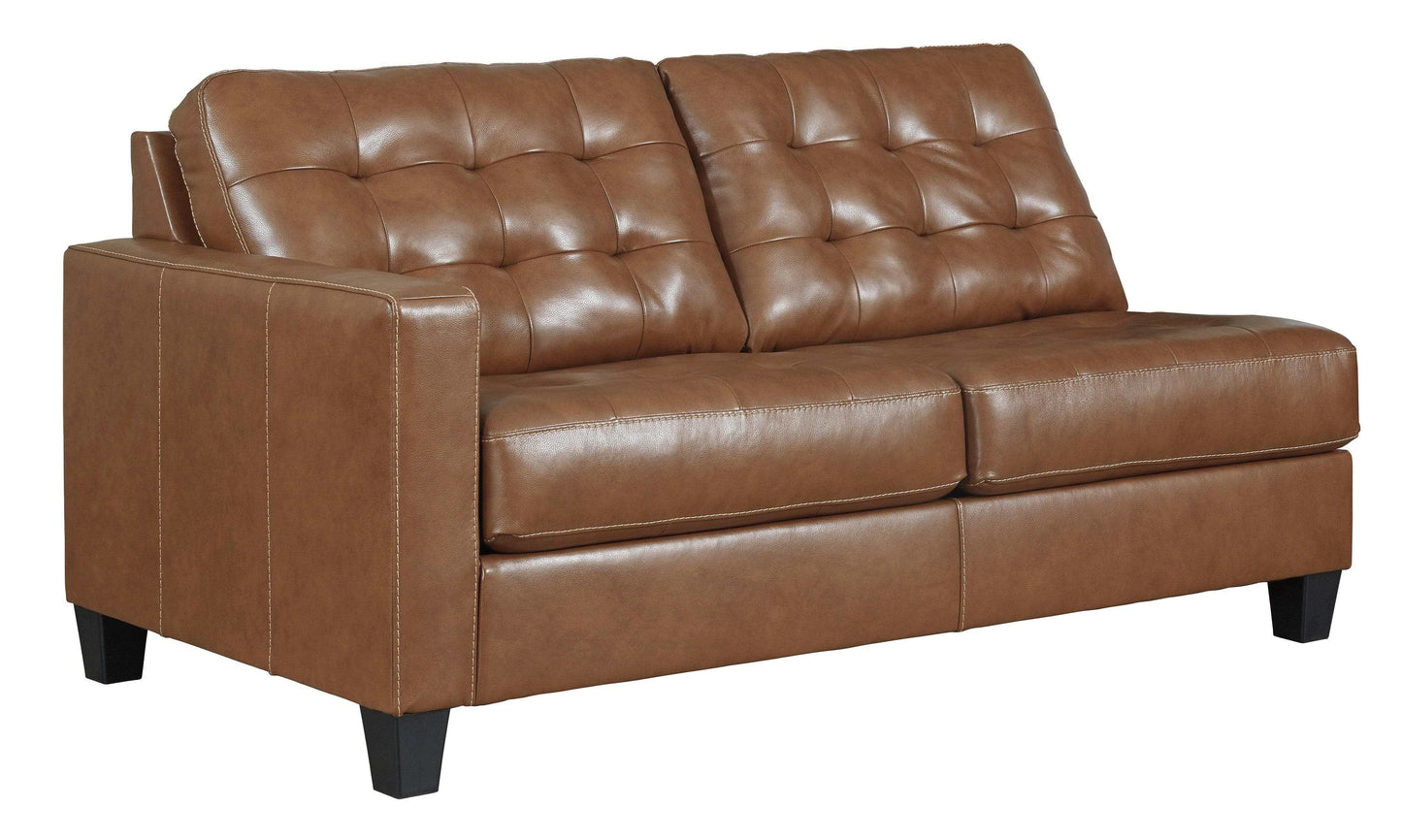 Baskove Auburn Leather Match 2pc Sectional w/ Chaise