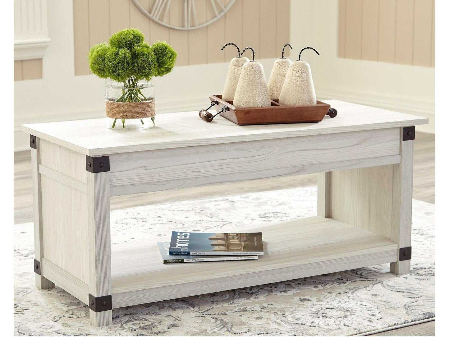 Bayflynn Whitewash Lift-Top Coffee Table