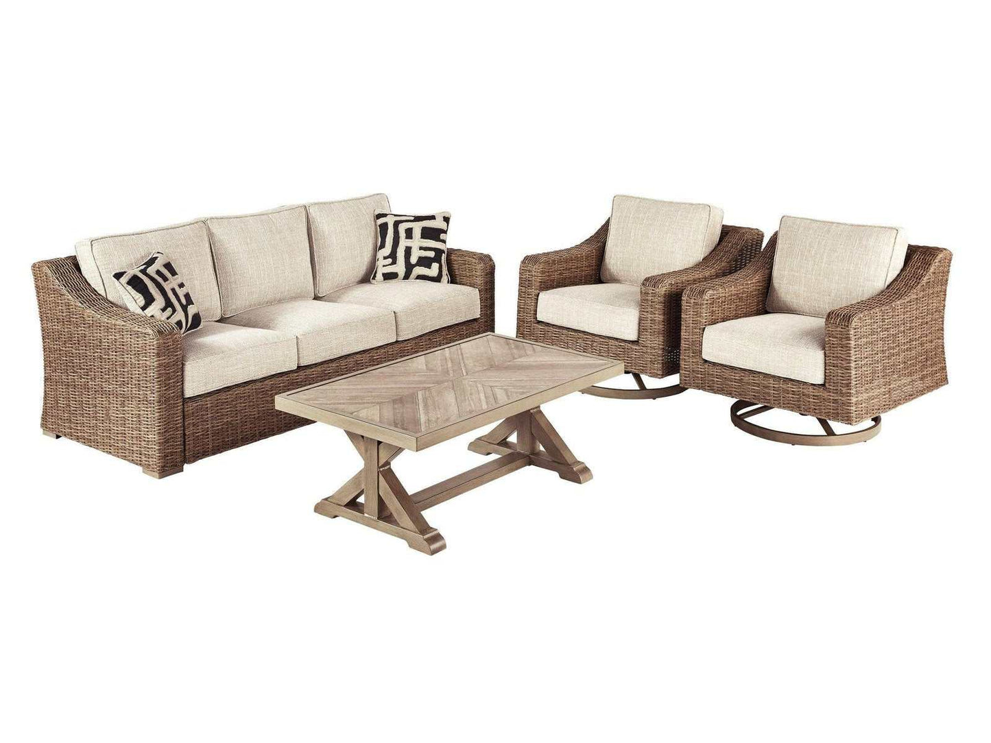 Beachcroft Beige Outdoor Conversation Set / 4pc