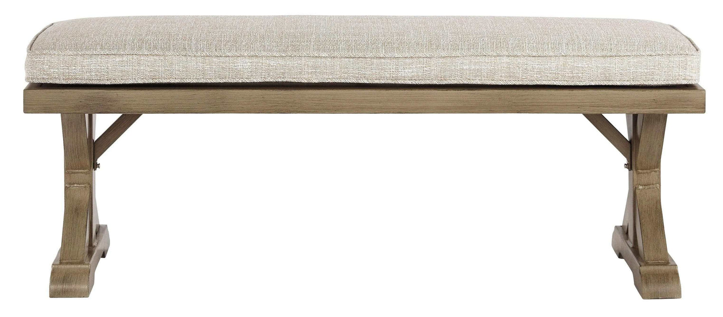 Beachcroft Beige Outdoor Bench w/ Cushion