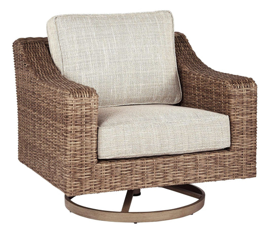 Beachcroft Beige Outdoor Swivel Lounge Chair