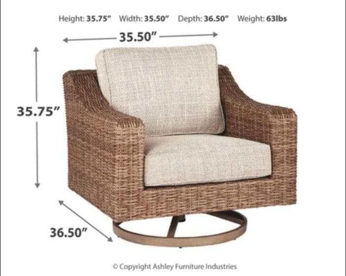 Beachcroft Beige Outdoor Swivel Lounge Chair