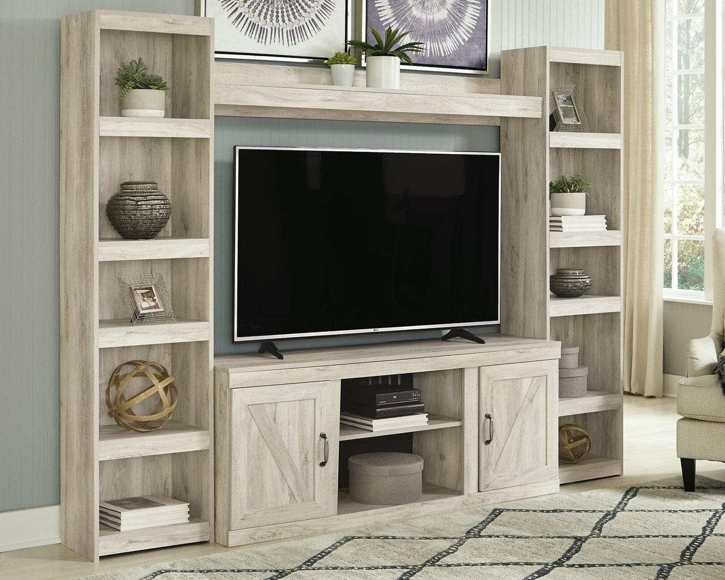 Bellaby Whitewash Entertainment Center