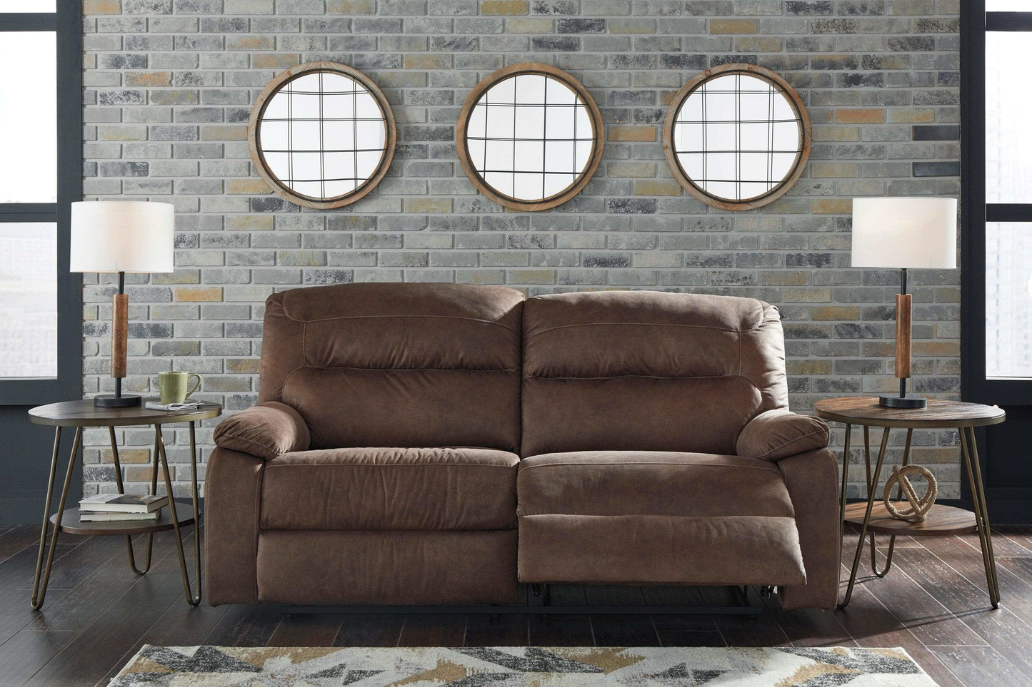 Bolzano Coffee Microfiber Manual Reclining Sofa