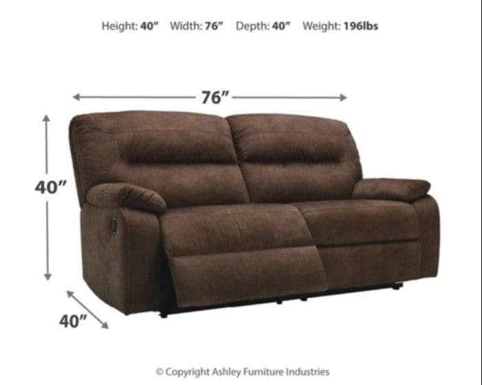 Bolzano Coffee Microfiber Manual Reclining Sofa