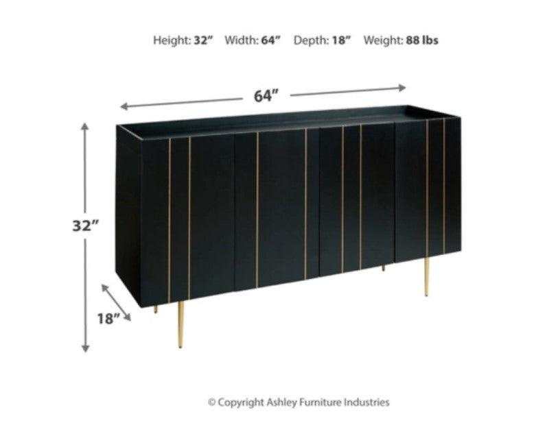 Brentburn Black & Gold Accent Cabinet