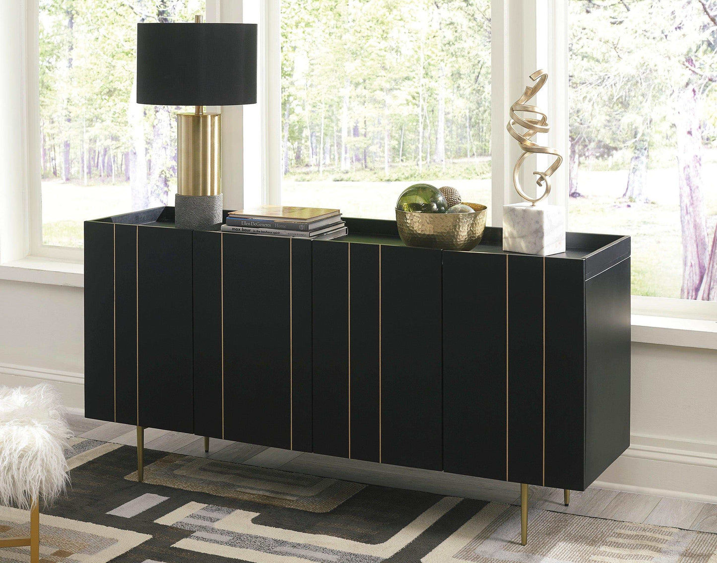 Brentburn Black & Gold Accent Cabinet