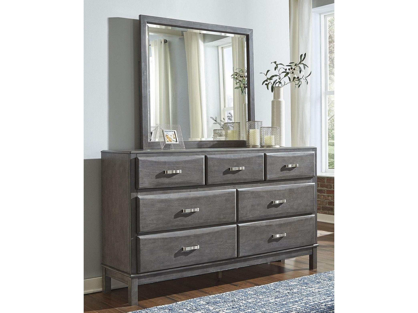 Caitbrook Gray Dresser & Mirror