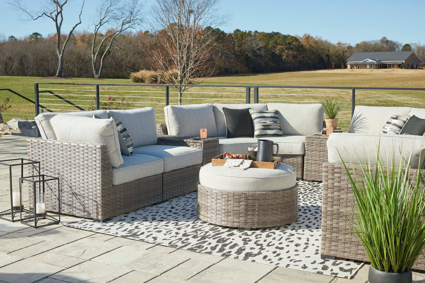 Calworth Outdoor Ottoman w/ Cushion