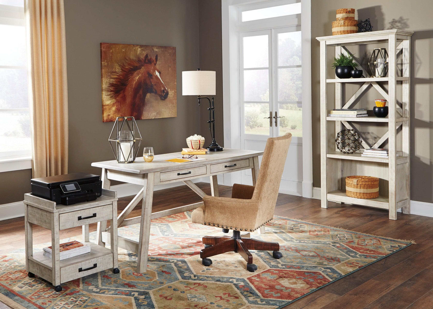 Carynhurst Whitewash 60" Home Office Desk