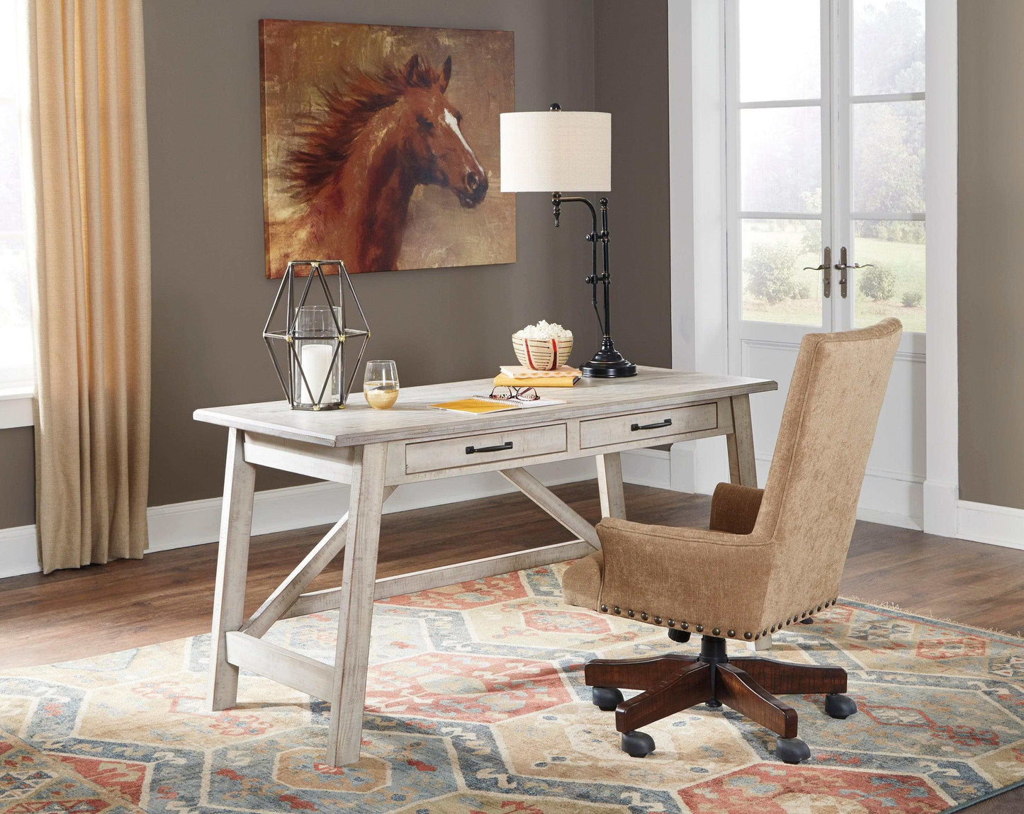 Carynhurst Whitewash 60" Home Office Desk