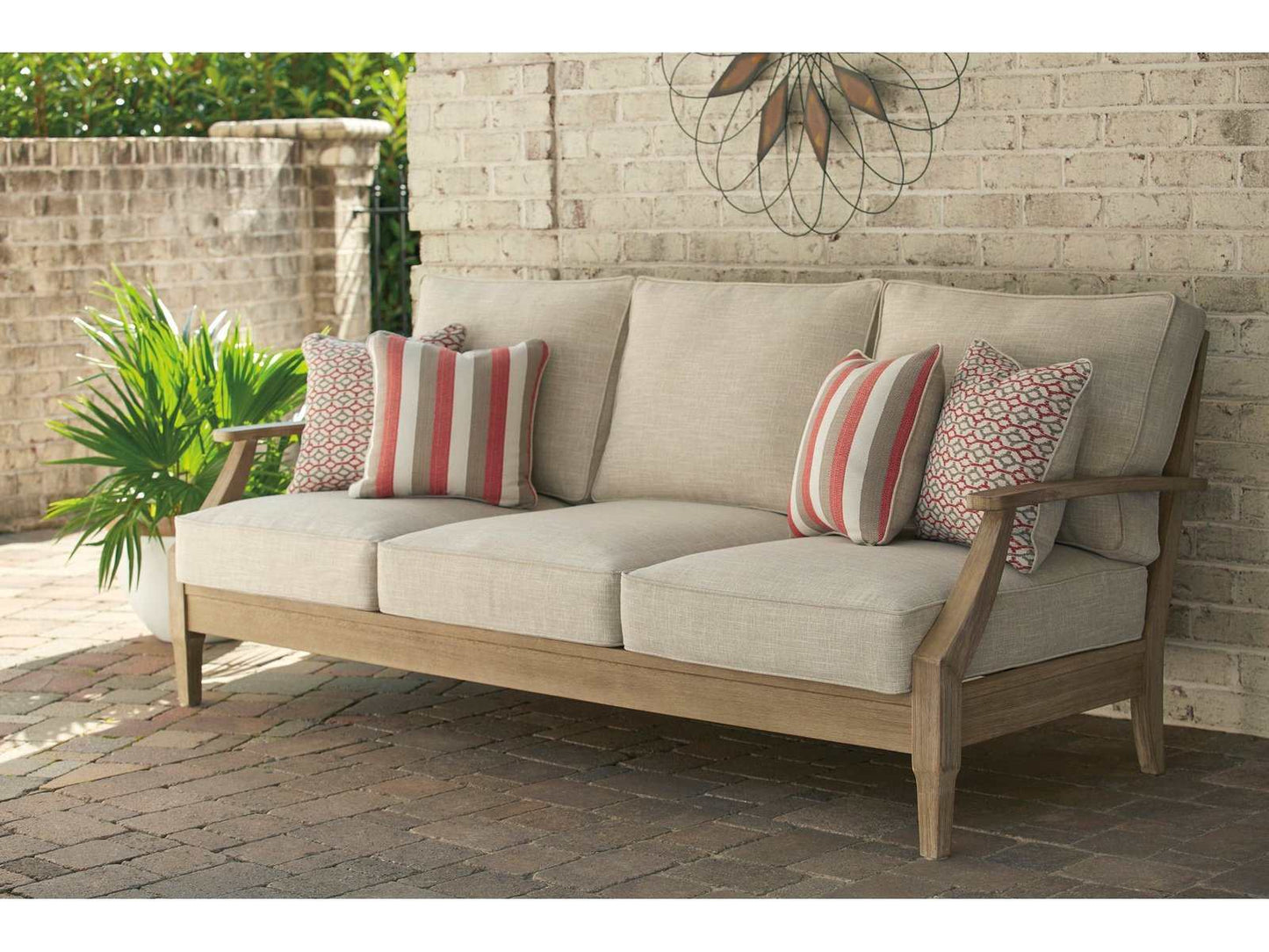 Clare View Beige Outdoor Sofa w/ Cushion