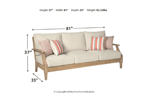 Clare View Beige Outdoor Sofa w/ Cushion