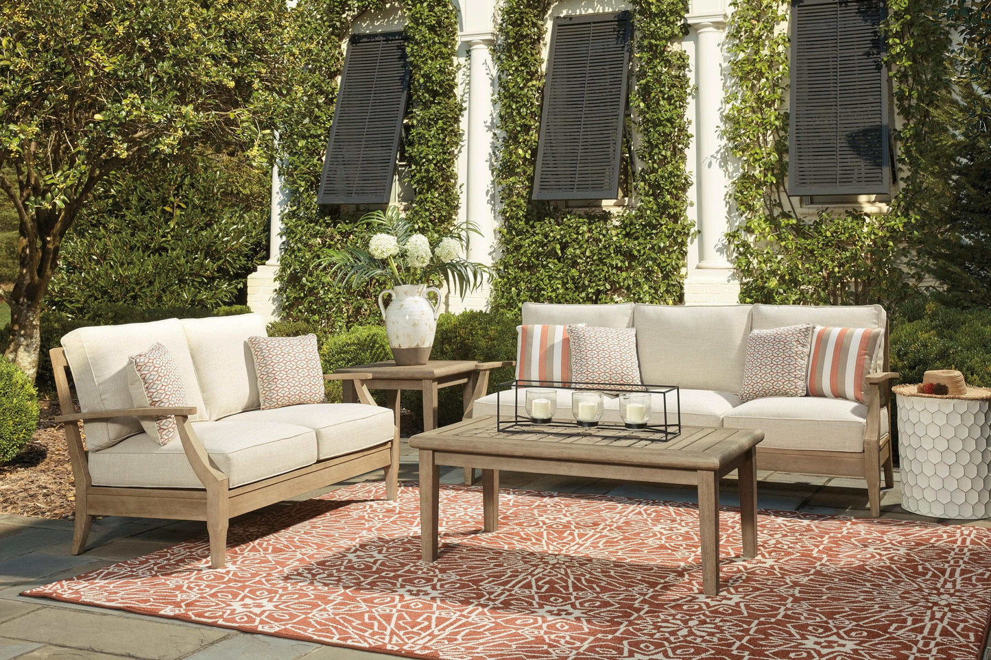 Clare View Beige Outdoor Sofa w/ Cushion