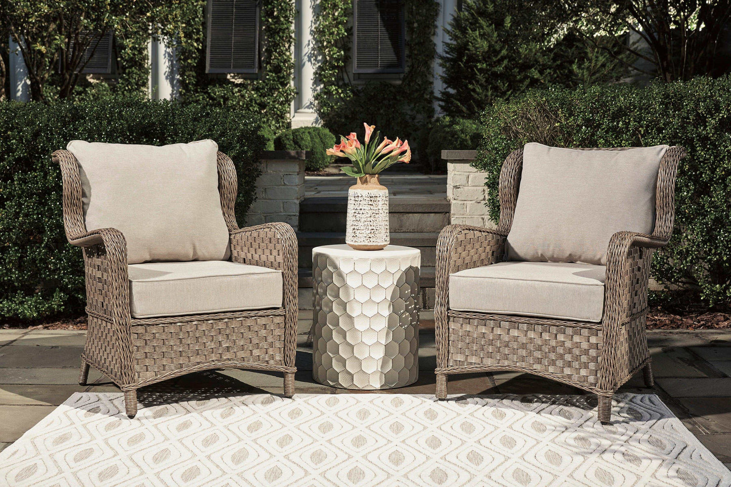 Clear Ridge Light Brown Outdoor Conversation Set / 4pc