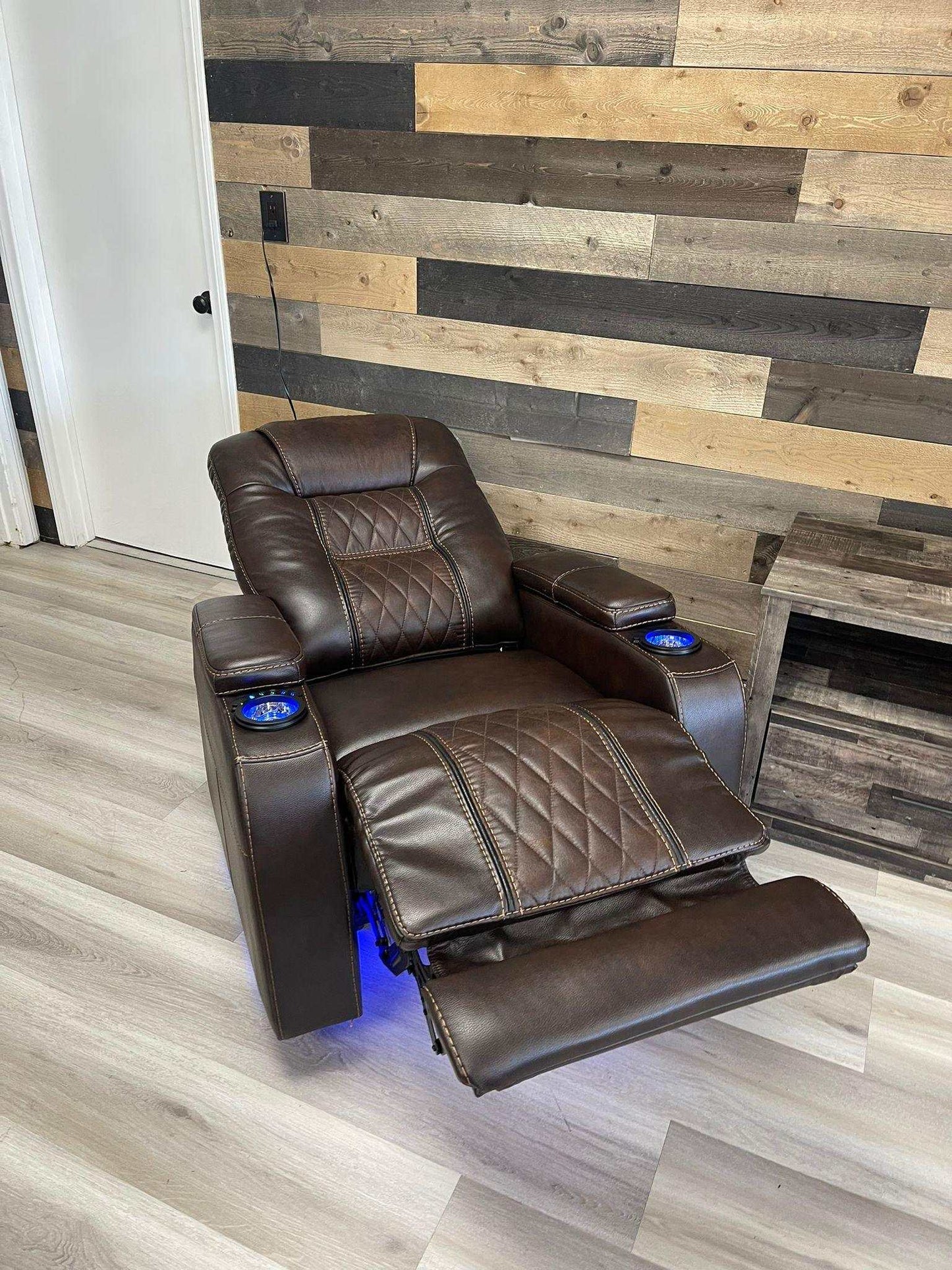 Composer Brown Power Recliner w/ Blue LED