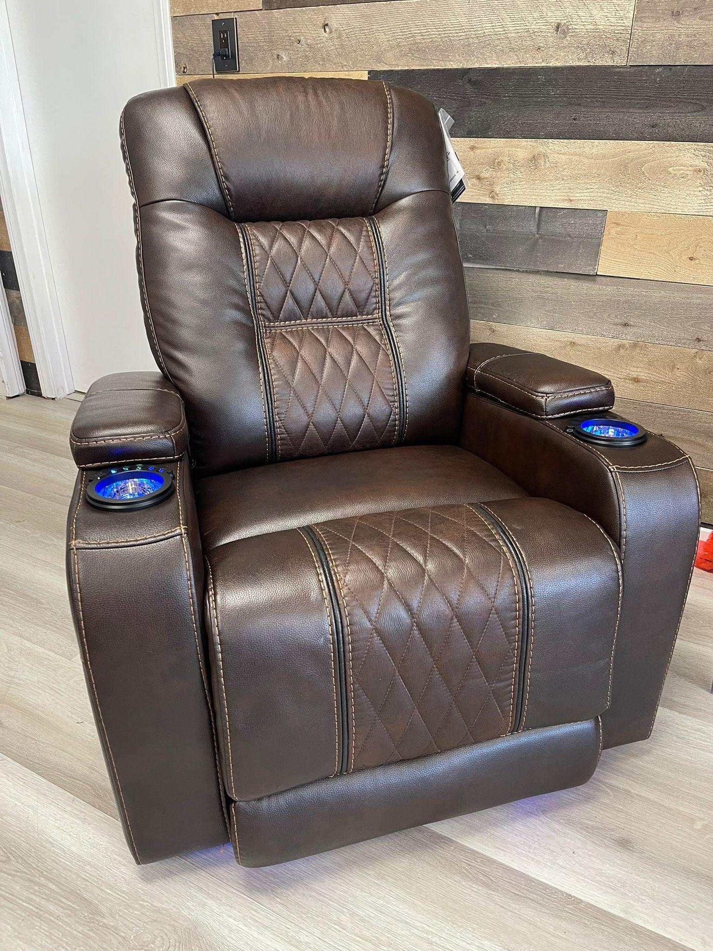 Composer Brown Power Recliner w/ Blue LED