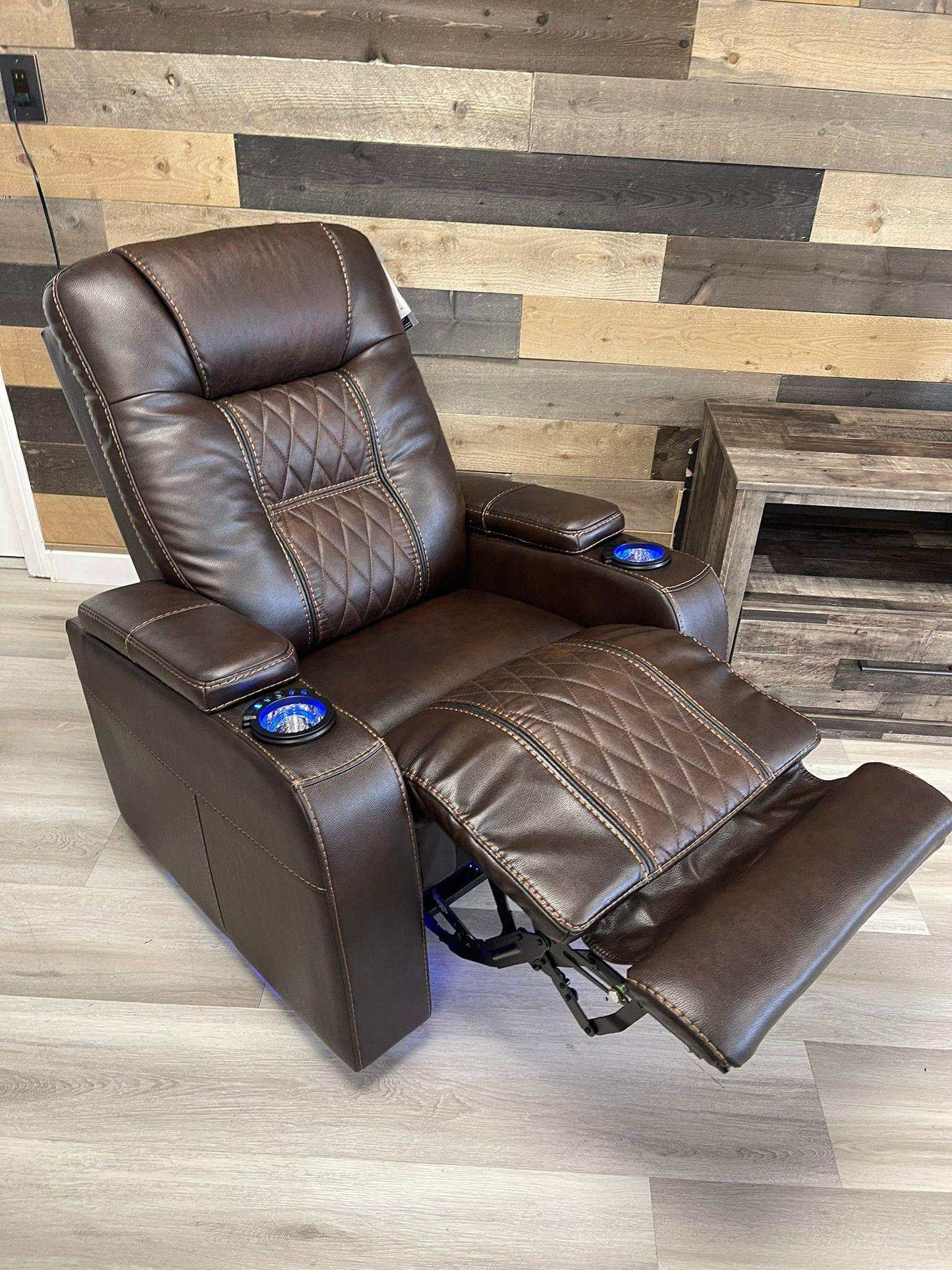 Composer Brown Power Recliner w/ Blue LED