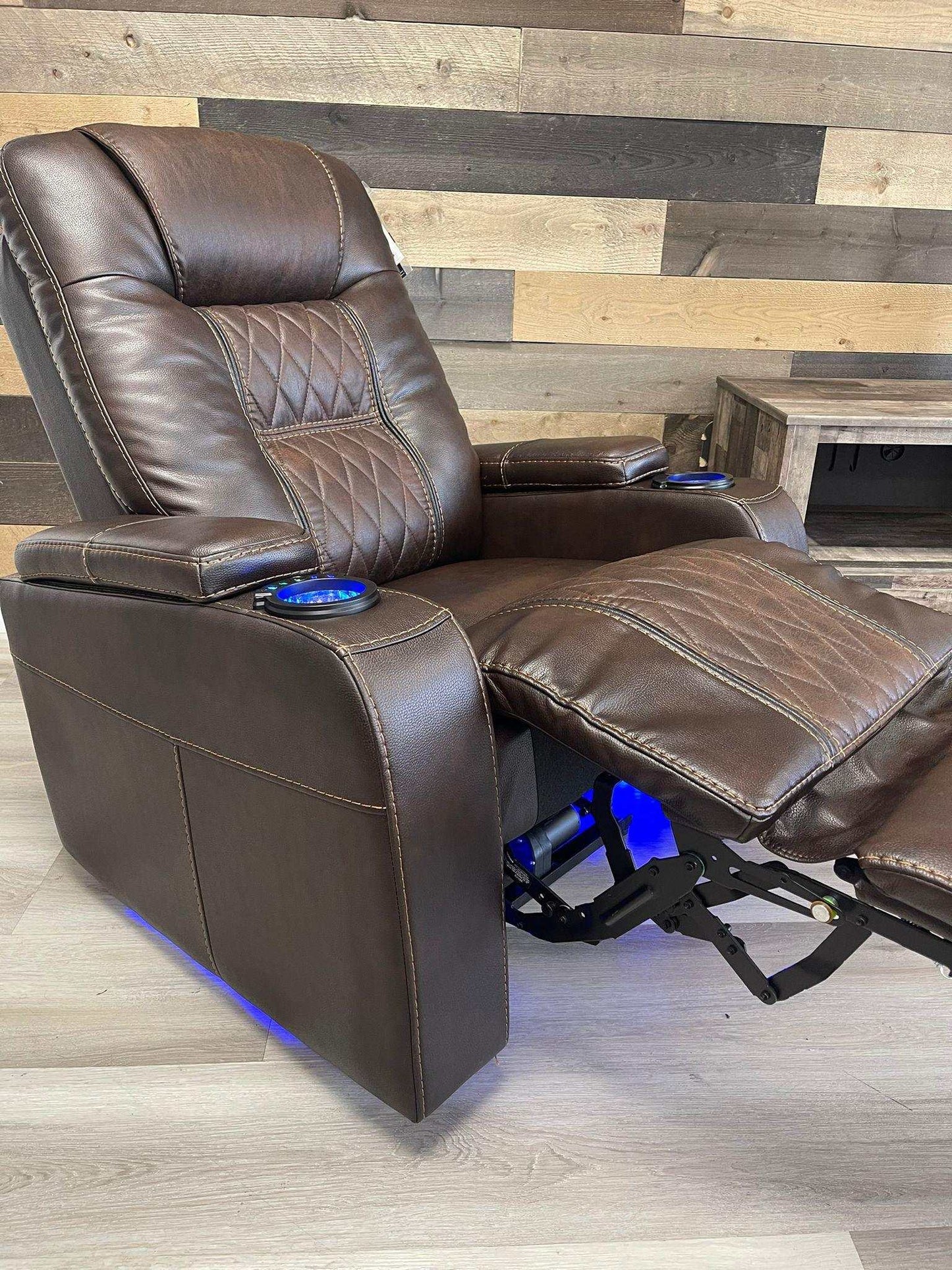 Composer Brown Power Recliner w/ Blue LED