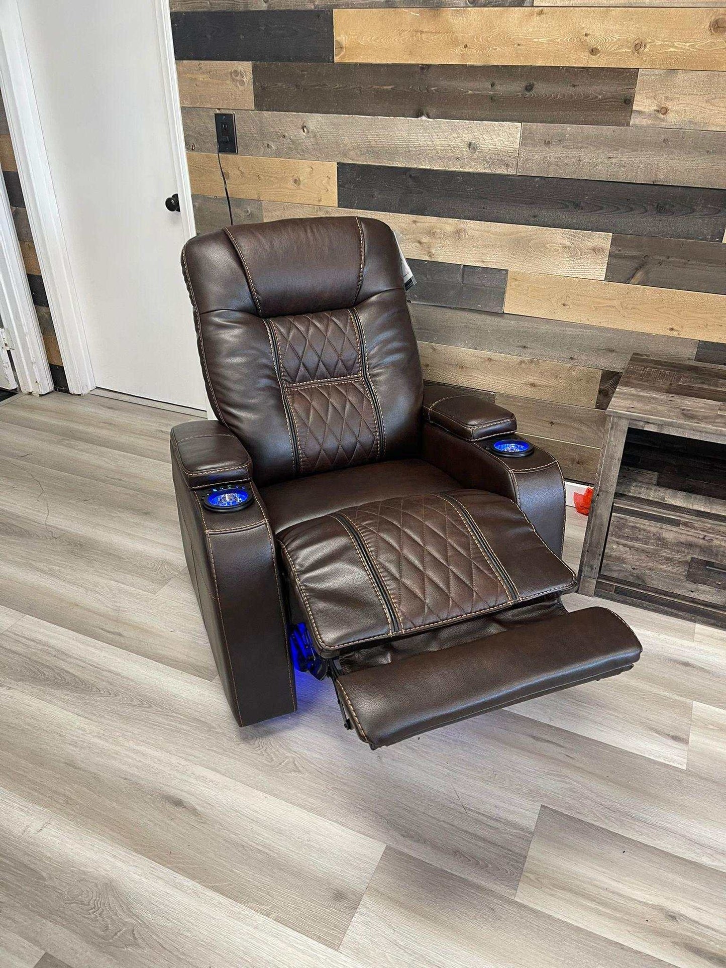 Composer Brown Power Recliner w/ Blue LED