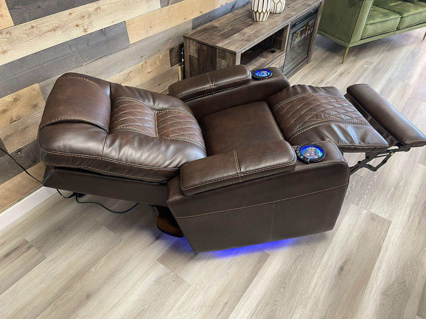 Composer Brown Power Recliner w/ Blue LED