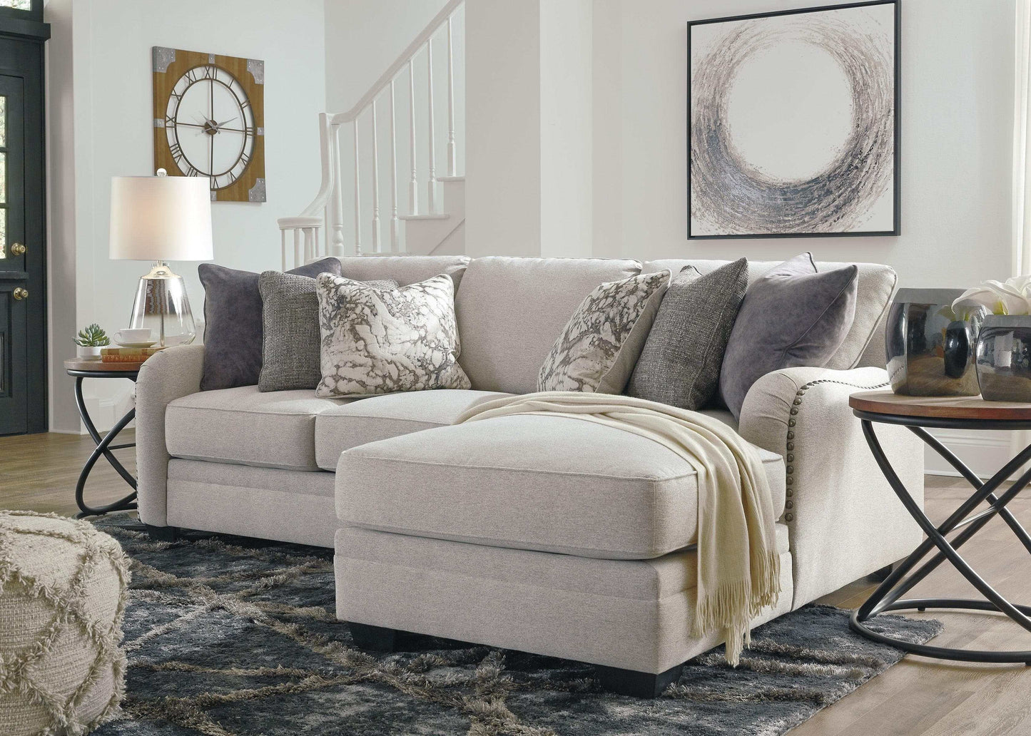 Dellara Chalk 2pc Sectional Sofa w/ Chaise