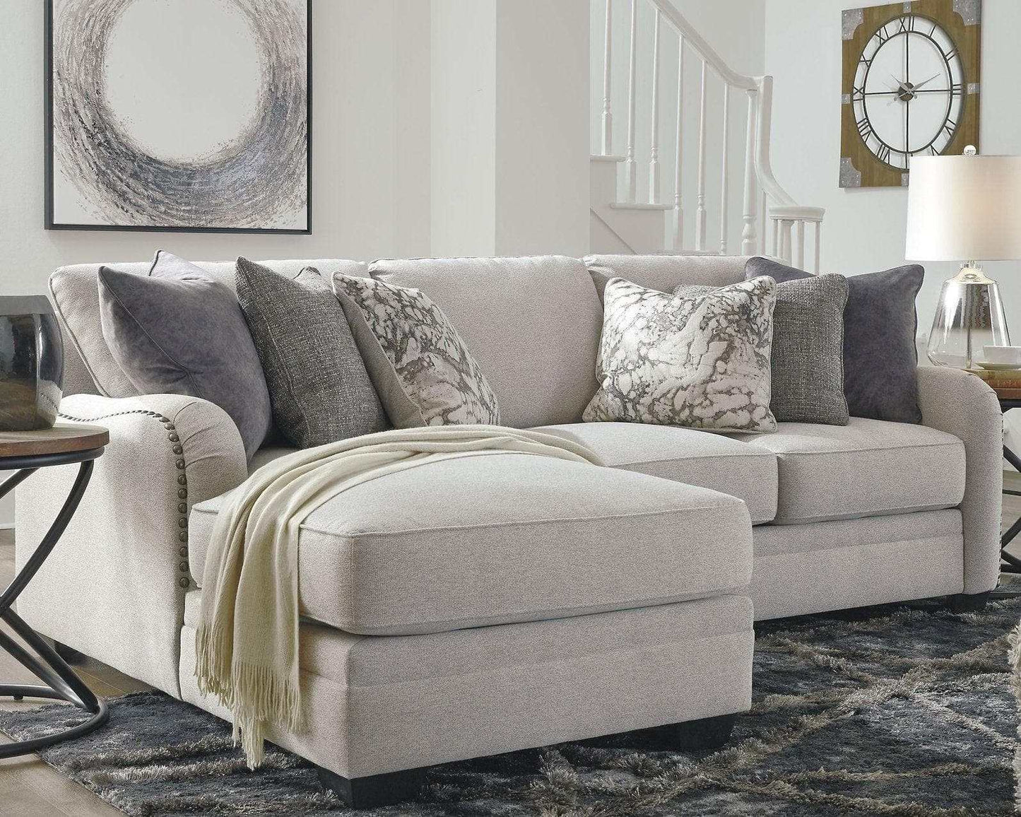 Dellara Chalk 2pc Sectional Sofa w/ Chaise