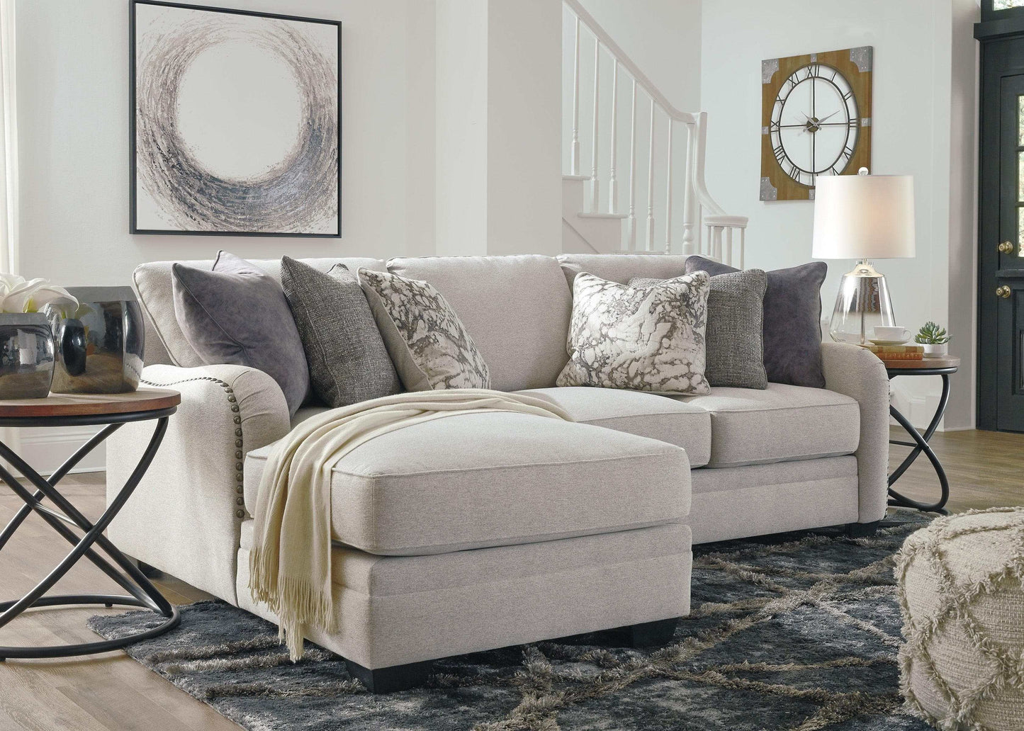 Dellara Chalk 2pc Sectional Sofa w/ Chaise