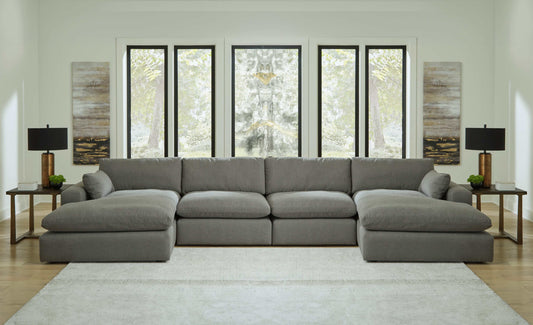 Elyza Smoke 4pc "U" Shape Sectional Sofa