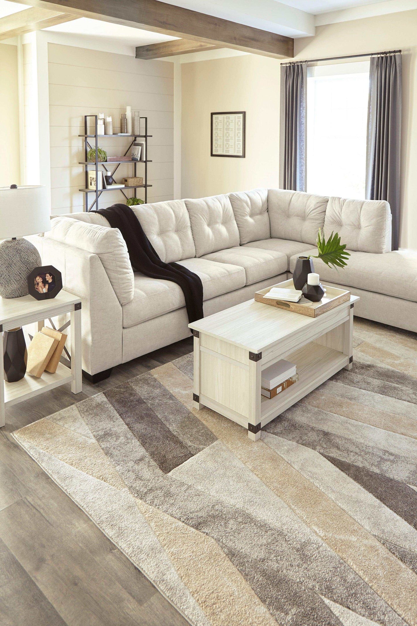 Falkirk Parchment 2pc RAF Chaise Sectional