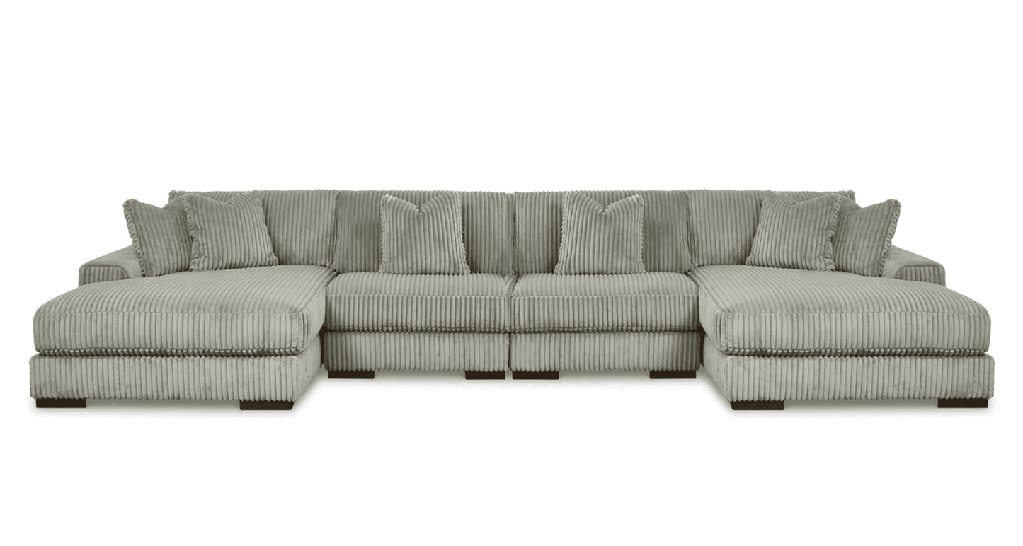 Lindyn Fog 4pc U Shape Double Chaise Sectional