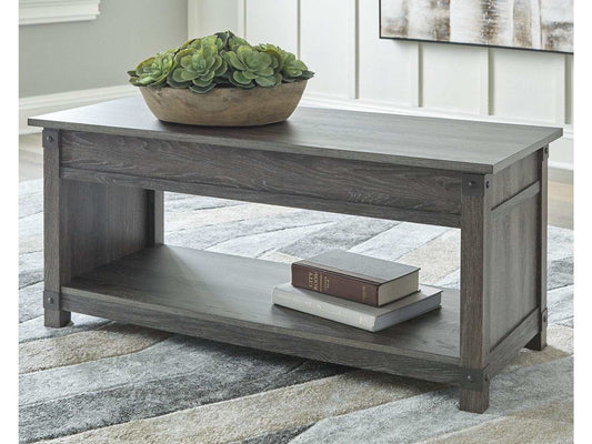 Freedan Grayish Brown Lift Top Coffee Table