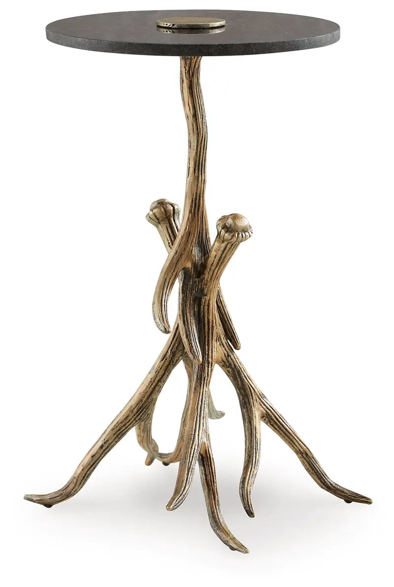 Lemkins Antiqued Gold Accent Table - Ornate Home