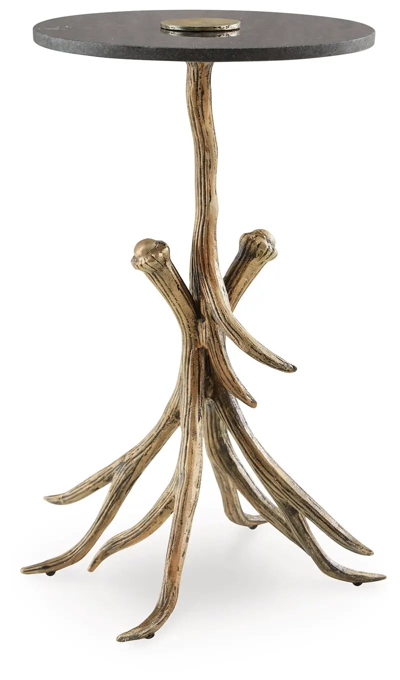 Lemkins Antiqued Gold Accent Table - Ornate Home