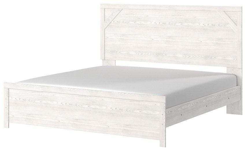 Gerridan White & Gray King Panel Bed Frame