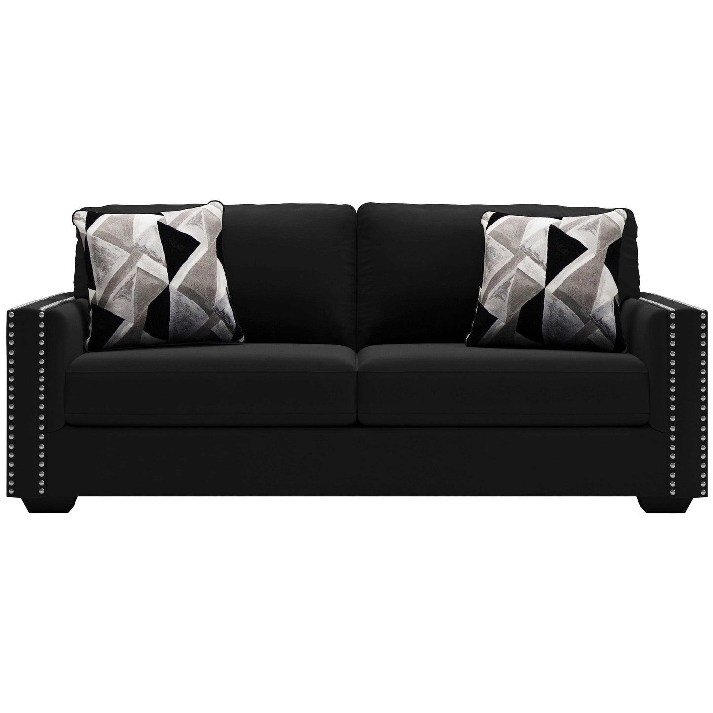 Gleston Onyx Black Velvet Stationary Sofa