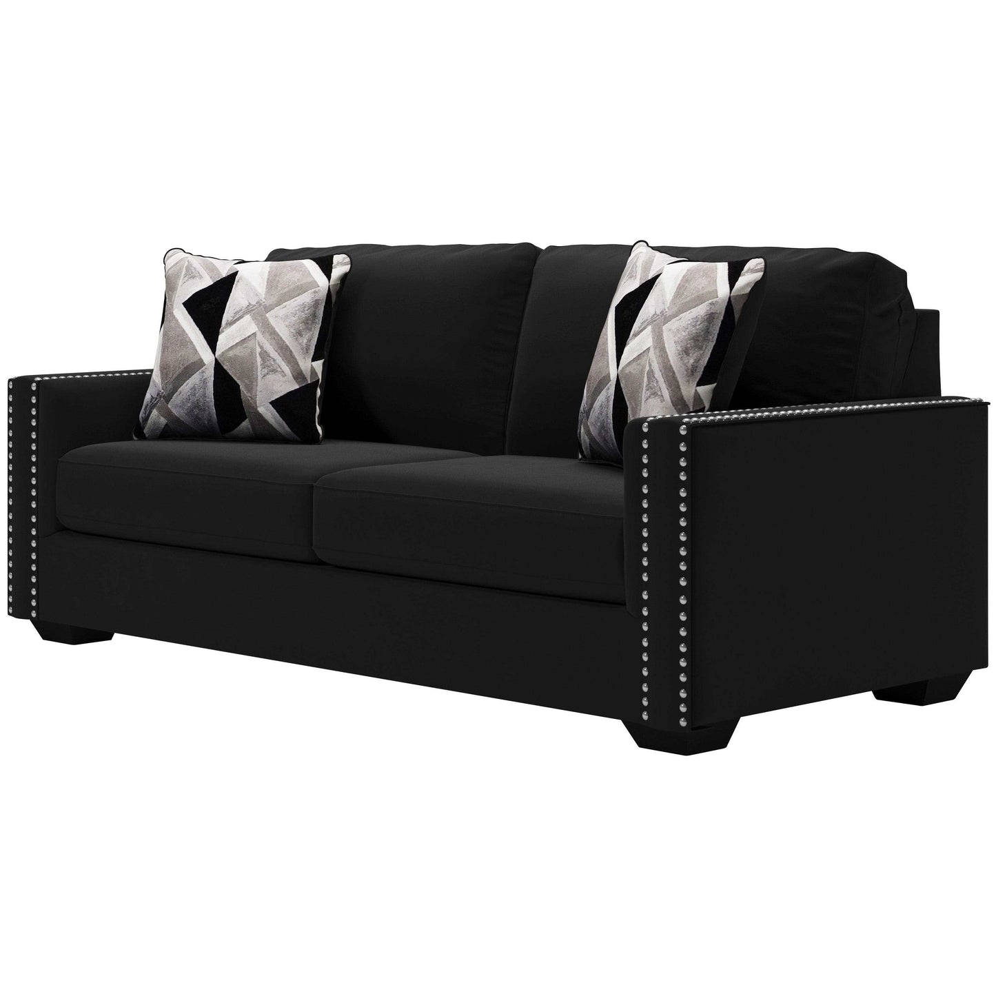 Gleston Onyx Black Velvet Stationary Sofa