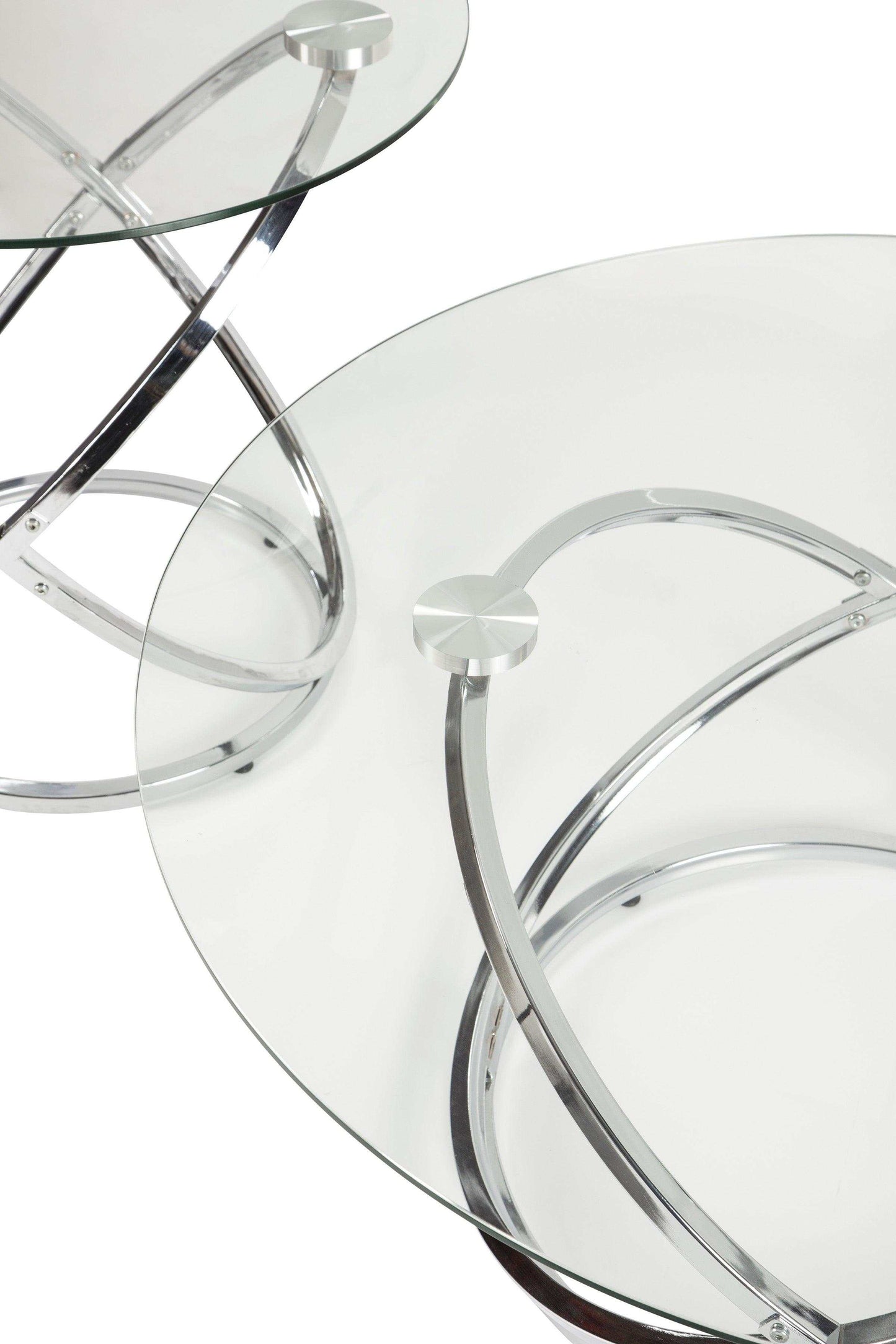 Hollynyx Chrome & Glass Coffee Table Set (3pc)