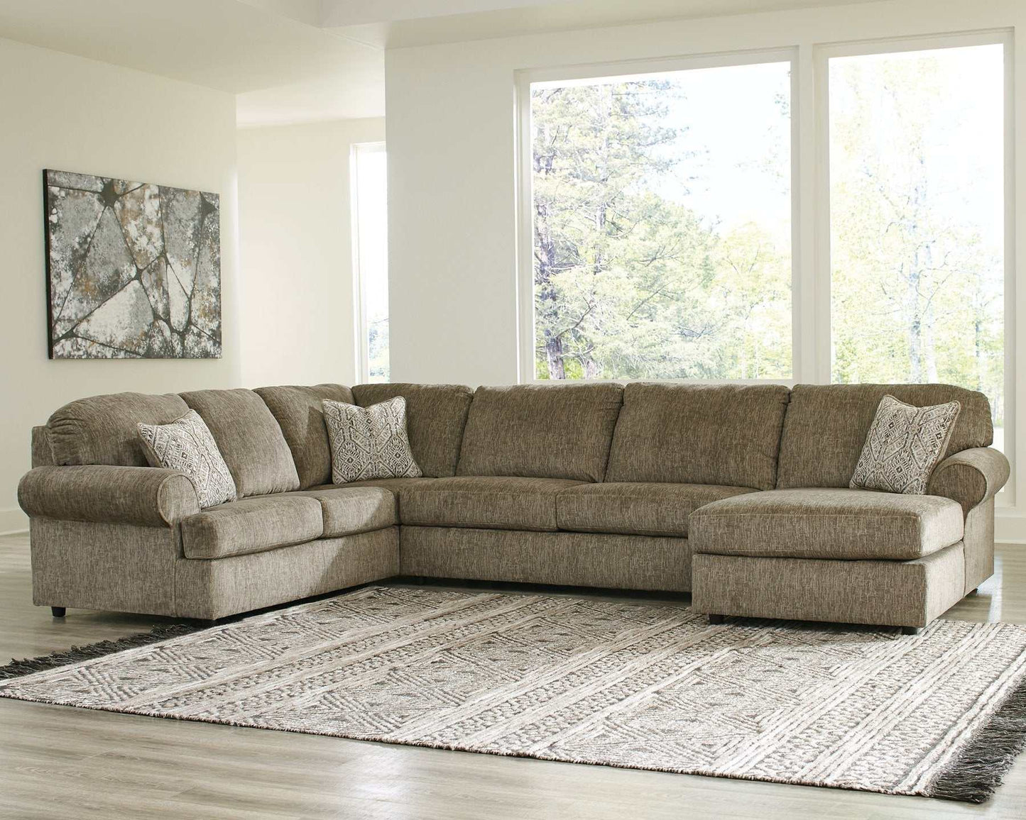 Hoylake Chocolate 3pc Sectional Sofa w/ Chaise